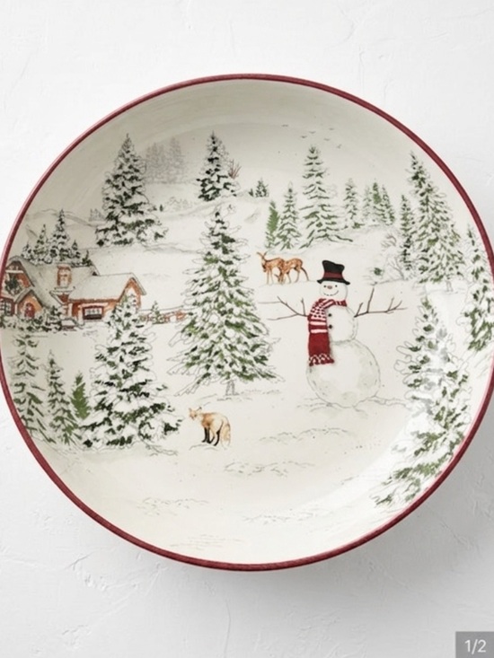 Williams Sonoma Other - Williams Sonoma White Ceramic Snowman Serving Bowl (Backstamp)